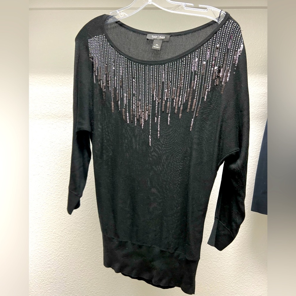 Black sweater with rhinestones